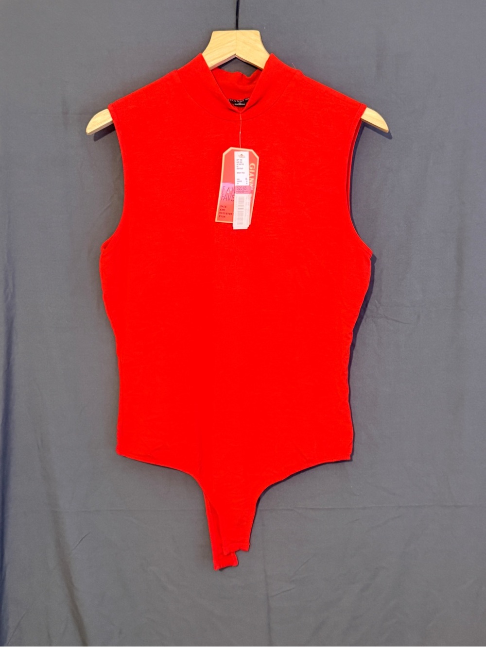 Gianni Bini Scarlet Red Sleeveless Mock Neck Bodysuit